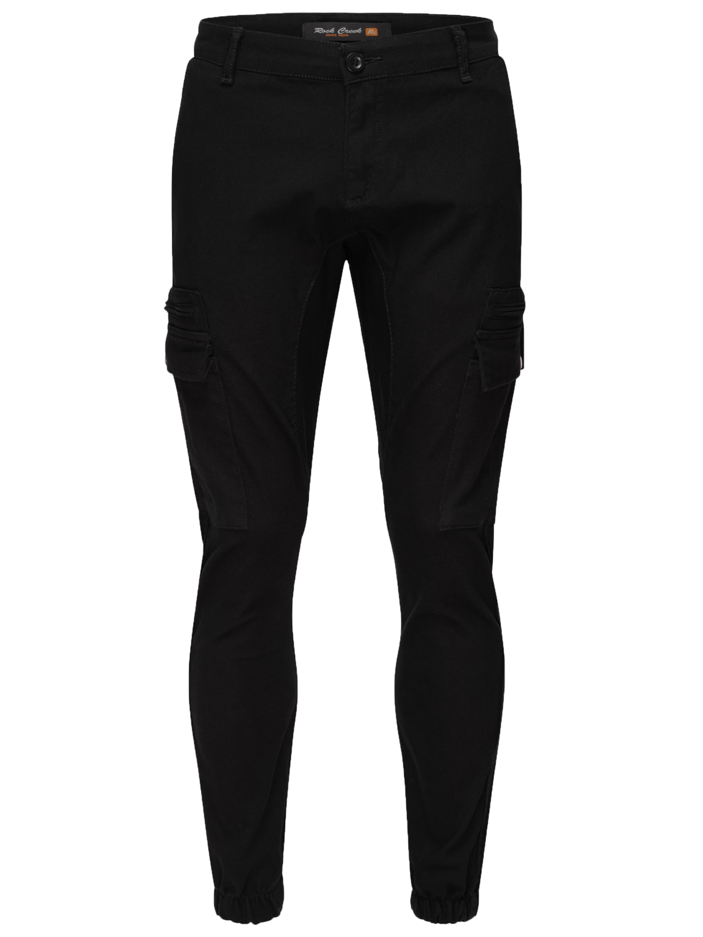 Rock Creek Tapered Cargohose in Schwarz: Vorderseite