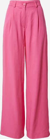 Monki Wide leg Pleat-Front Pants in Pink: front