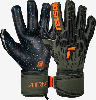 REUSCH Sporthandschuhe 'Goaliator' in blau / khaki / orange / schwarz, Produktansicht