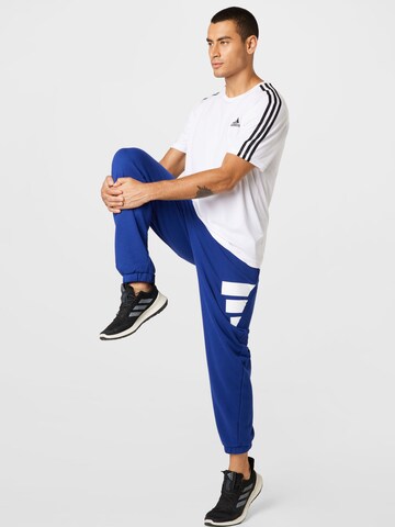 ADIDAS PERFORMANCE Tapered Workout Pants in Blue