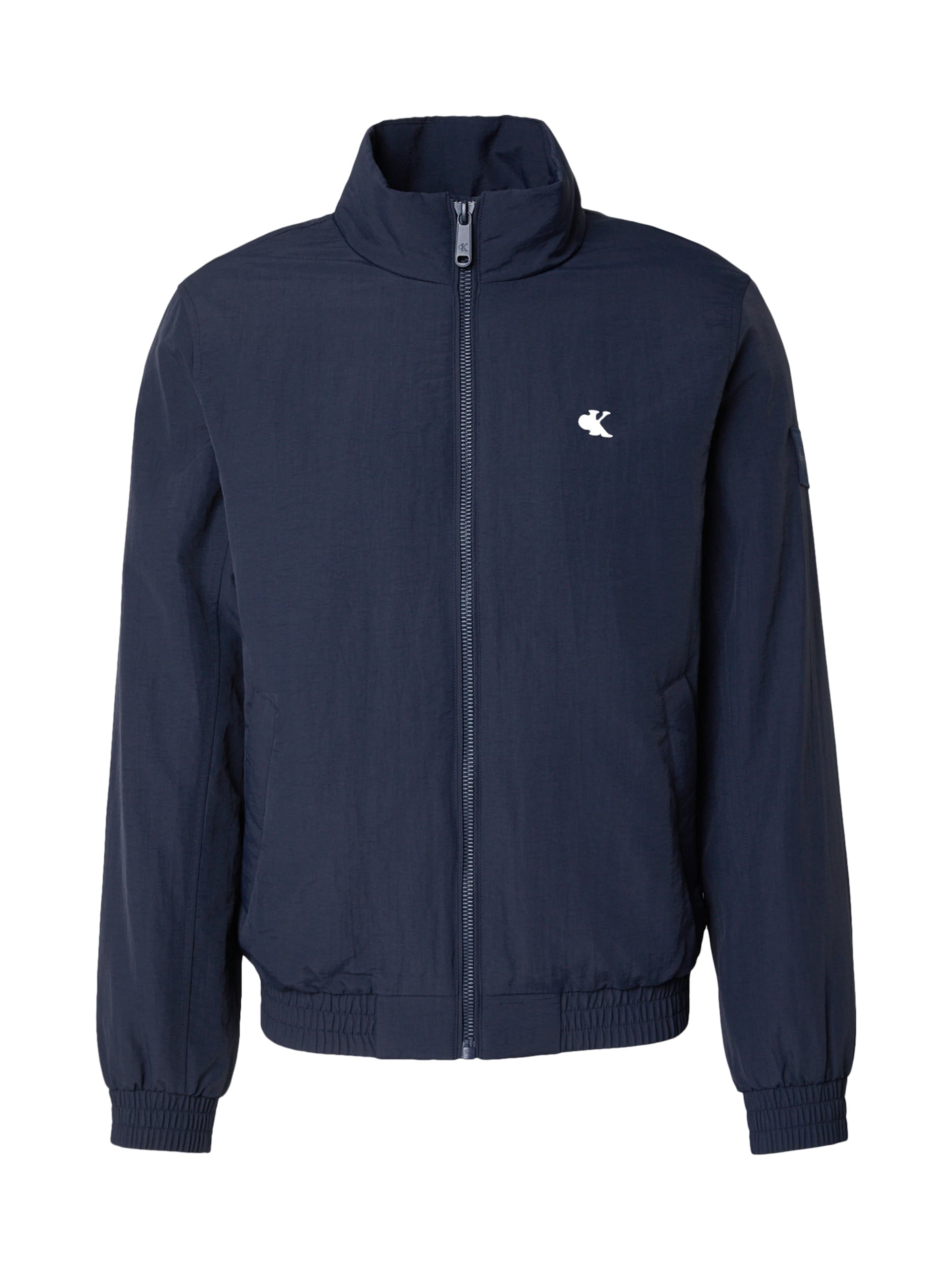 Calvin Klein Jeans Φθινοπωρινό και ανοιξιάτικο μπουφάν 'Harrington' σε μπλε: μπροστά