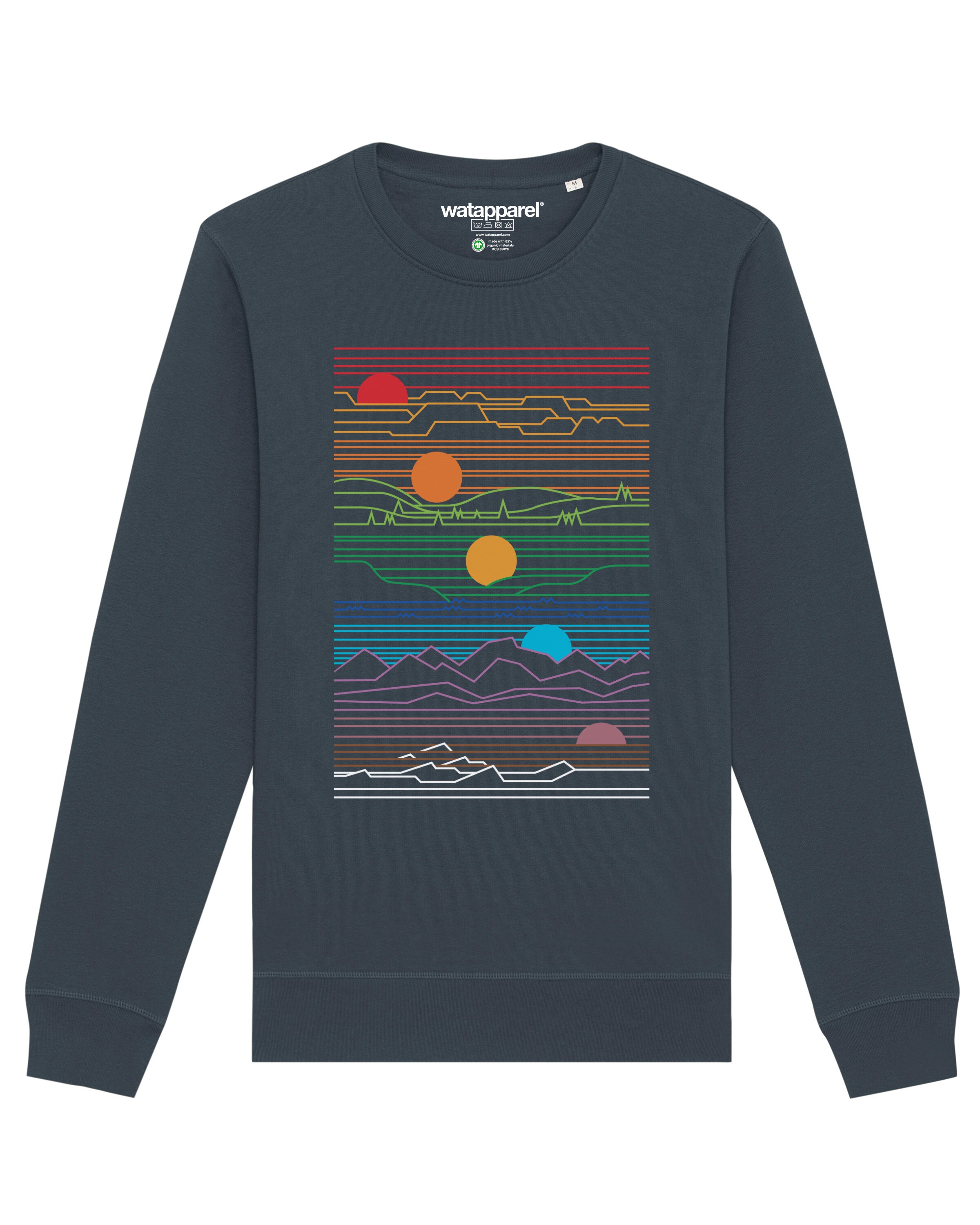 Watapparel Sweatshirt ' Sun And Moon ' in Grijs: voorkant