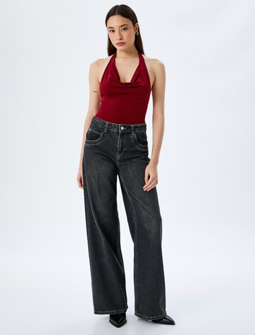 Koton Shirt Bodysuit in Red