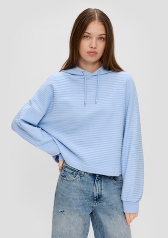 Sweat-shirt QS en bleu : devant