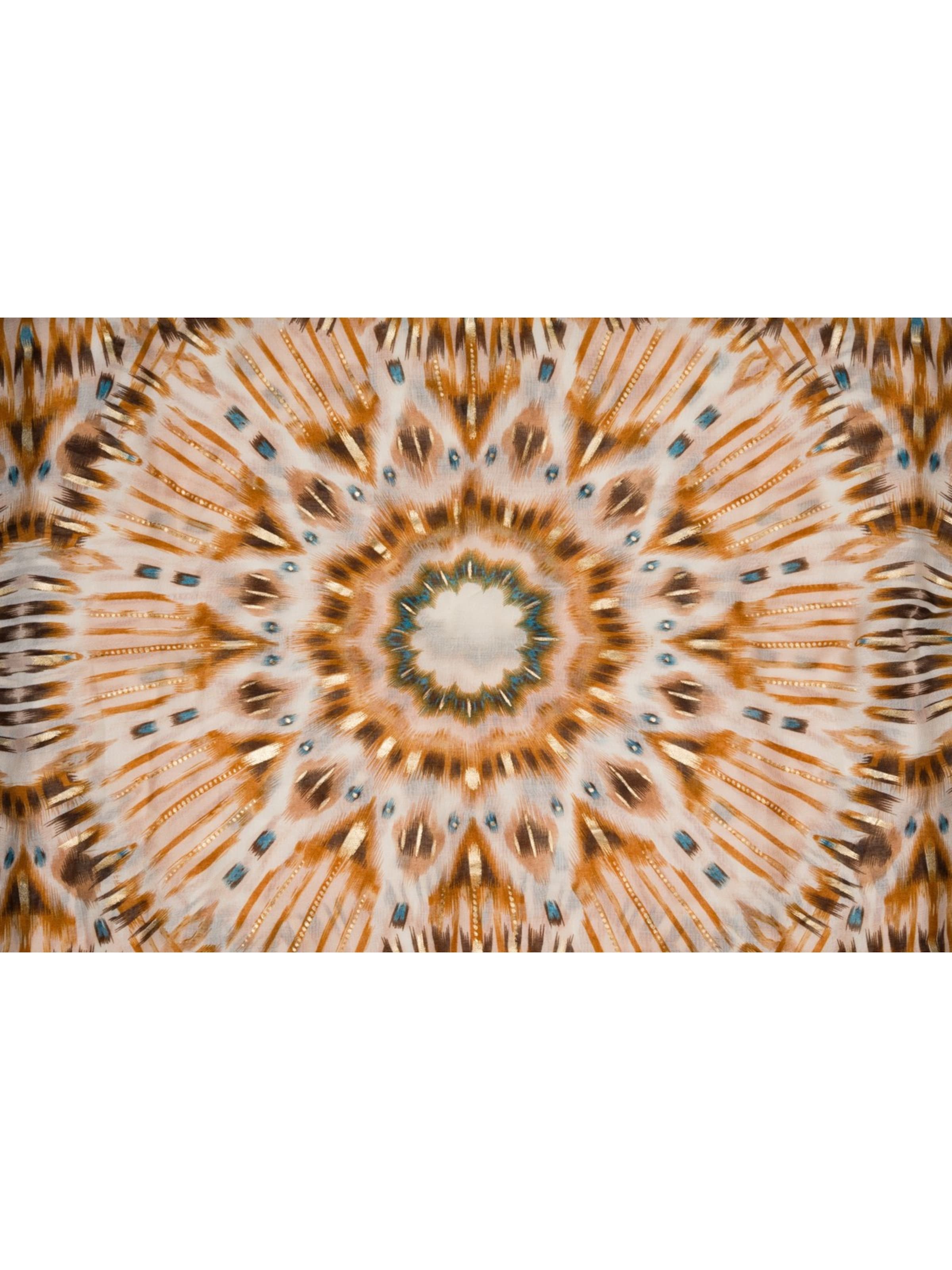 styleBREAKER Schal 'Schal Batik Muster Metallic Streifen'‌‌‌‌ in Beige