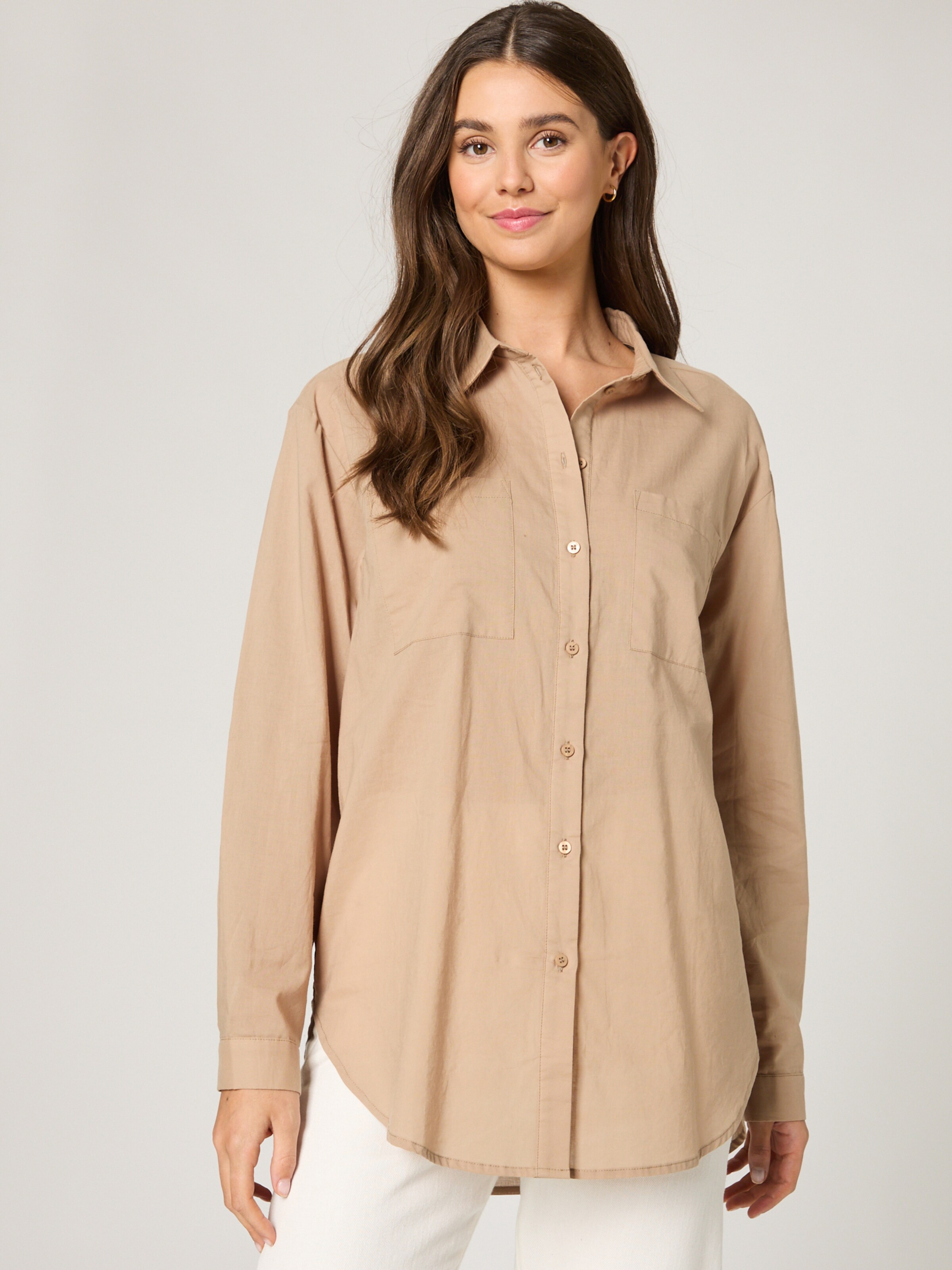 Frauen Große Größen Guido Maria Kretschmer Collection Bluse 'Jenna' in Hellbraun - DY61761 Frauen Große Größen Guido Maria Kretschmer Collection Bluse 'Jenna' in Hellbraun - DY61761