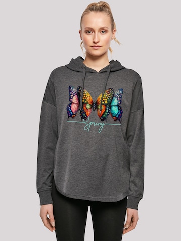 F4NT4STIC Sweatshirt 'Schmetterling Illusion' in Grijs: voorkant