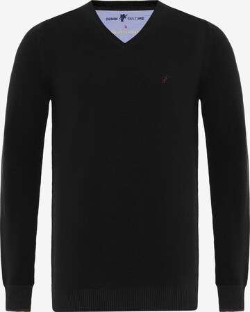 DENIM CULTURE Sweter 'Romario' w kolorze czarny: przód