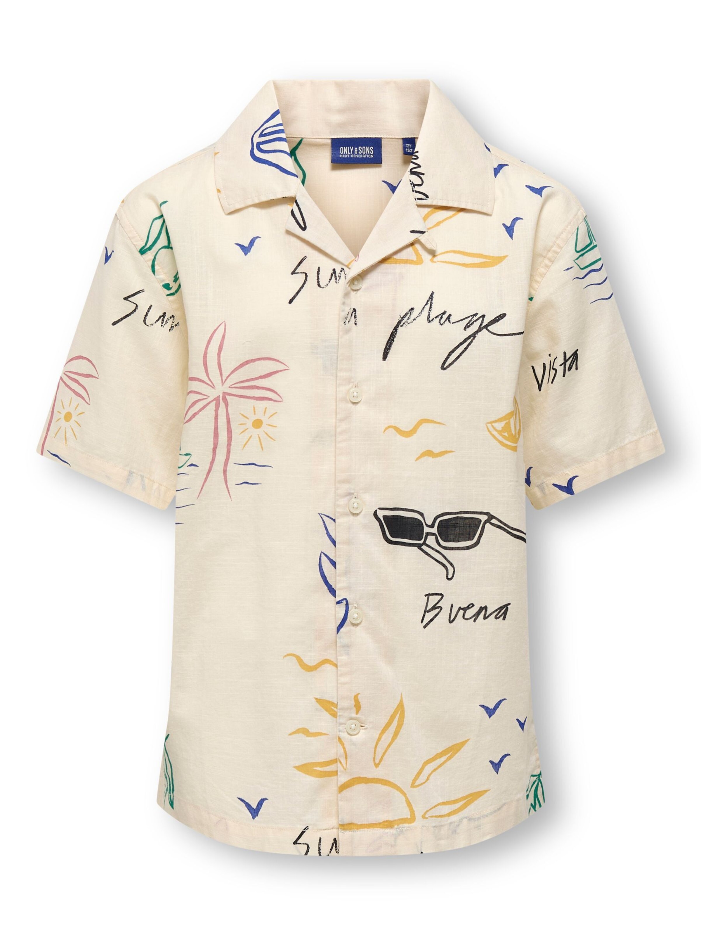 Only & Sons Junior Button up shirt 'OSJLuke' in 152 in Blue / Yellow / Green / Dusky pink / Black / Off white, Item view