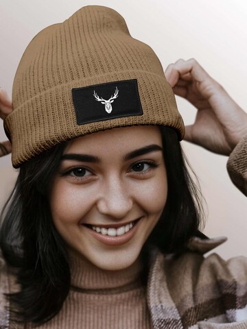 Neverless Mütze 'Hirschgeweih' in Braun