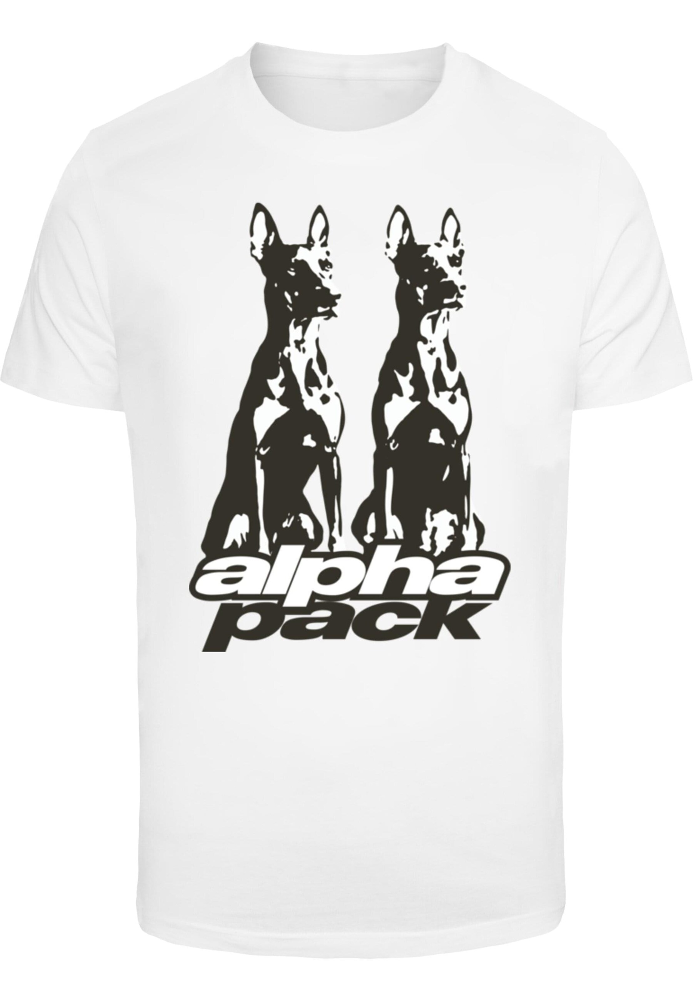 Mister Tee Shirt 'Alpha Pack' in Wit: voorkant