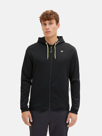 TOM TAILOR Sweat jacket 'Anders' in Black: front