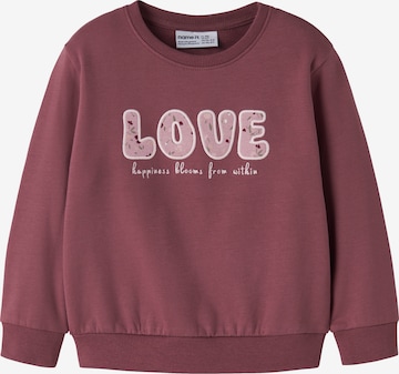NAME IT Sweatshirt 'NMFOCLOVE' in Lila: voorkant