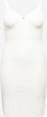 GLAMOROUS CURVE Knitted dress in White: front