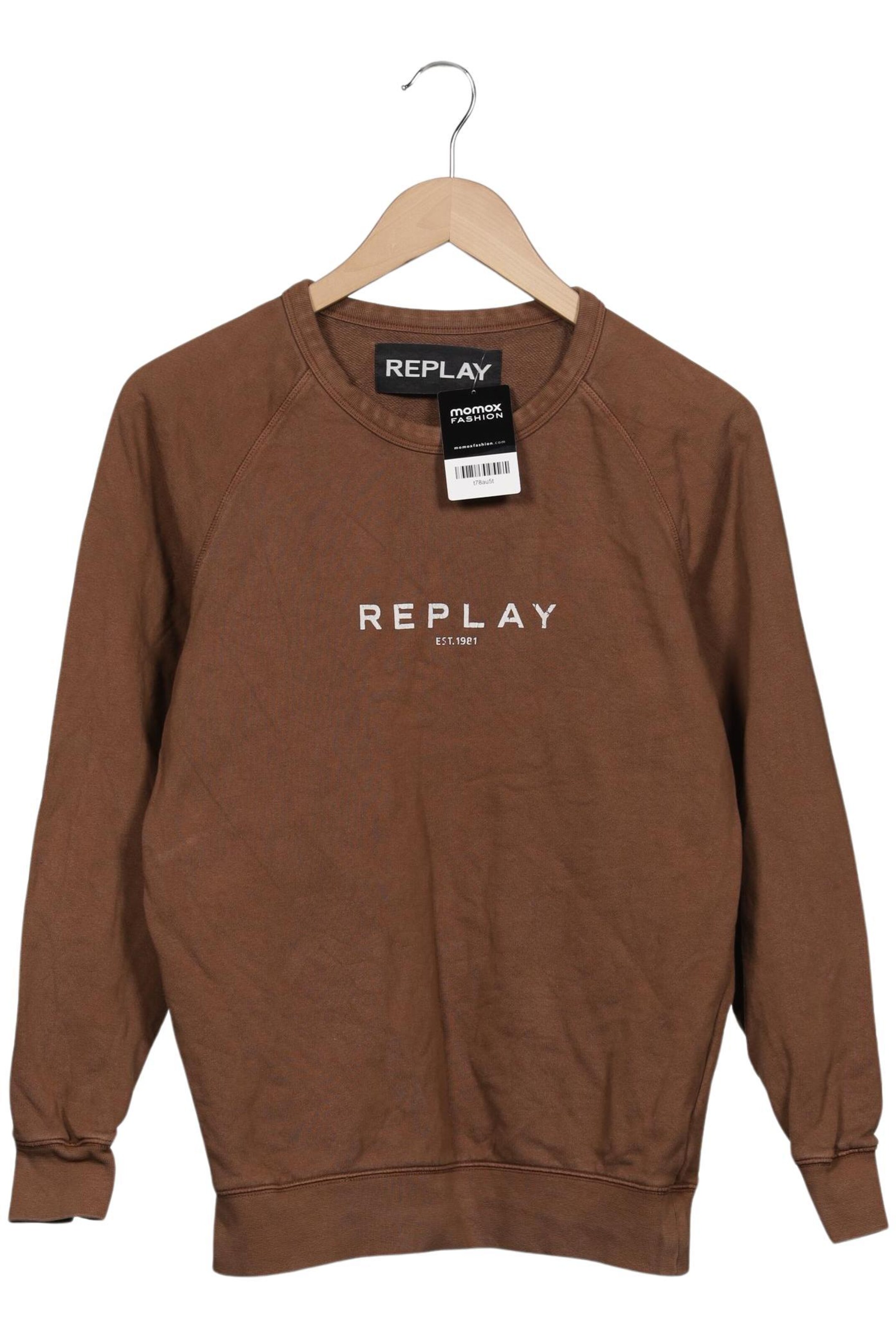 REPLAY Sweatshirt & Zip-Up Hoodie in S in Brown: front