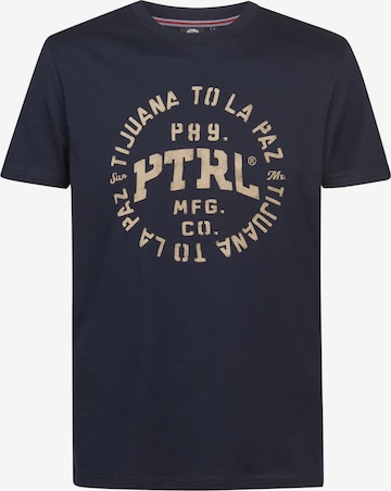 T-Shirt Petrol Industries en bleu : devant