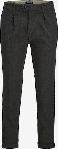 JACK & JONES Tapered Pleat-Front Pants 'Ace Harvey' in Grey: front