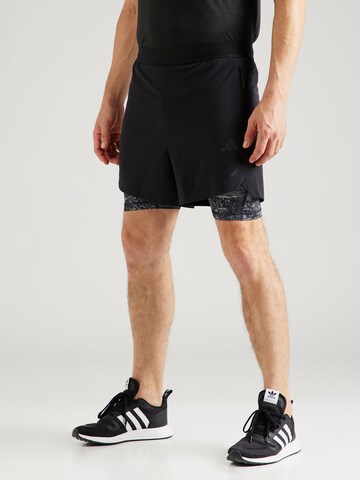 ADIDAS PERFORMANCE - Skinny Calças de desporto 'Power Workout 2In1' em preto: frente