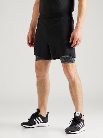 Skinny Pantaloni sportivi 'Power Workout 2In1' di ADIDAS PERFORMANCE in nero: frontale