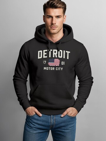 Neverless Sweatshirt 'Detroid' in Black: front