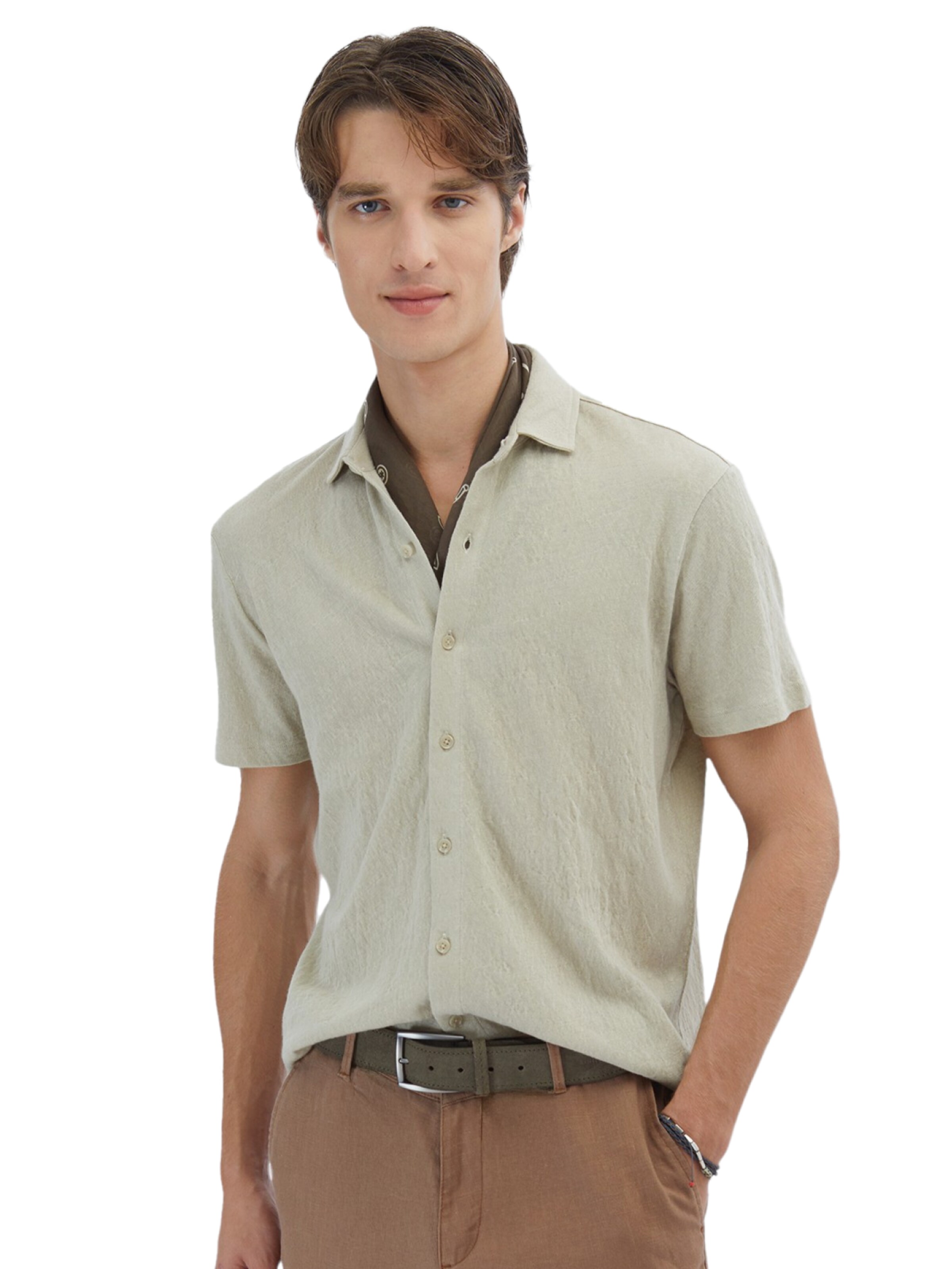 KİP Regular Fit Hemd in Beige: Vorderseite