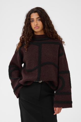 SOAKED IN LUXURY Sweater 'Sorea' in Brown: front