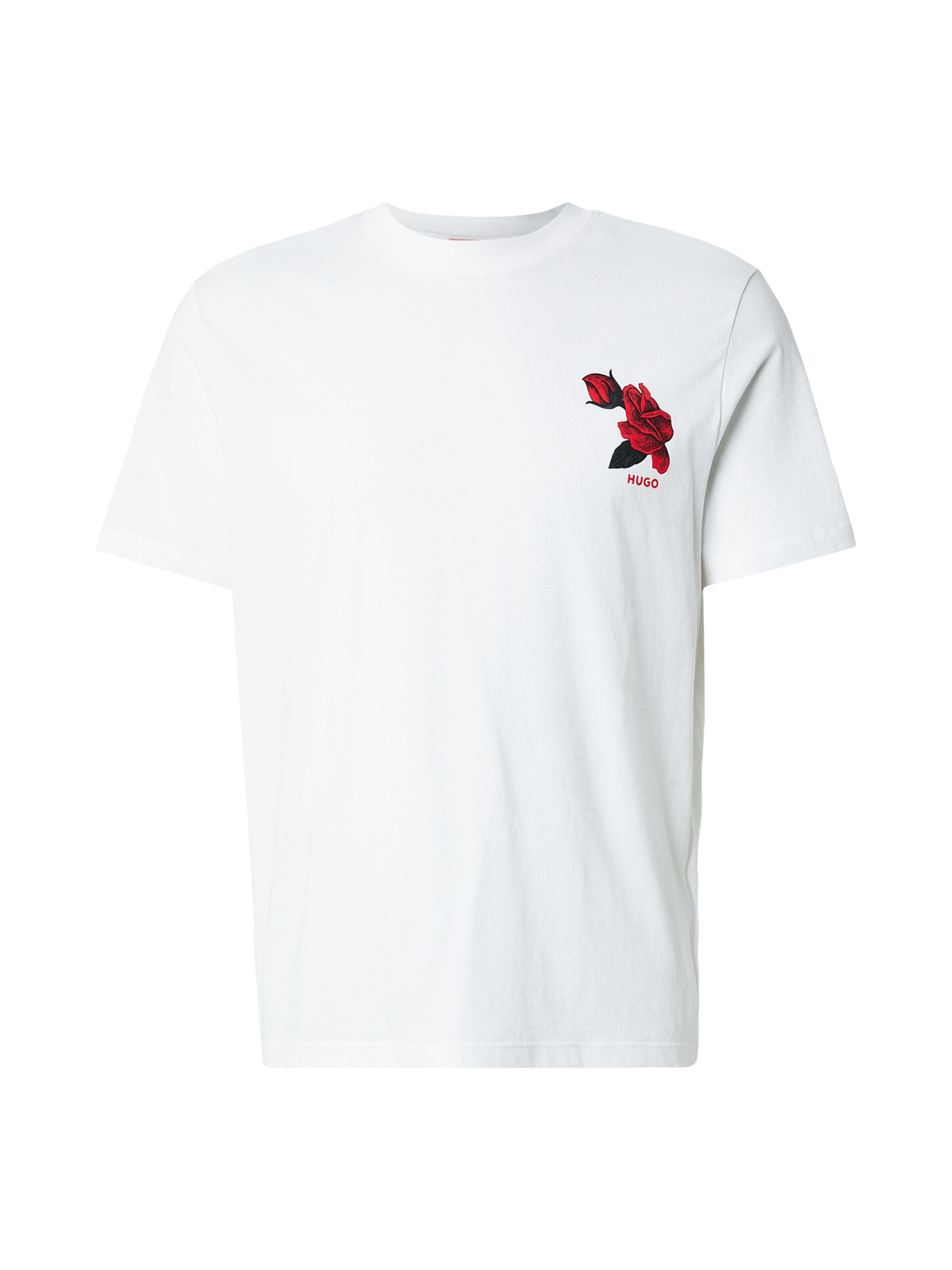 HUGO Μπλουζάκι 'Dikerd' σε μπεζ / κόκκινο / μαύρο, Άποψη προϊόντος