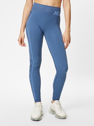 Hummel Skinny Sportbroek in Blauw: voorkant