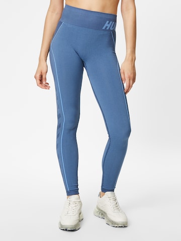 Skinny Pantalon de sport Hummel en bleu : devant