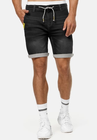 INDICODE JEANS Regular Shorts 'Azibo' in Schwarz: predná strana