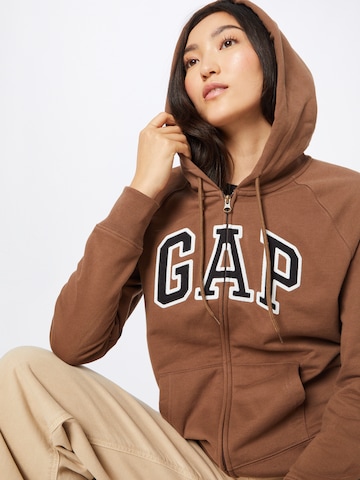 Gap Tall Zip-Up Hoodie 'FASH' in Brown