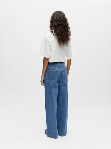 OBJECT Wide Leg Jeans 'OBJLuca' in Blau