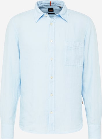 BOSS Orange Button Up Shirt 'Relegant' in Blue: front