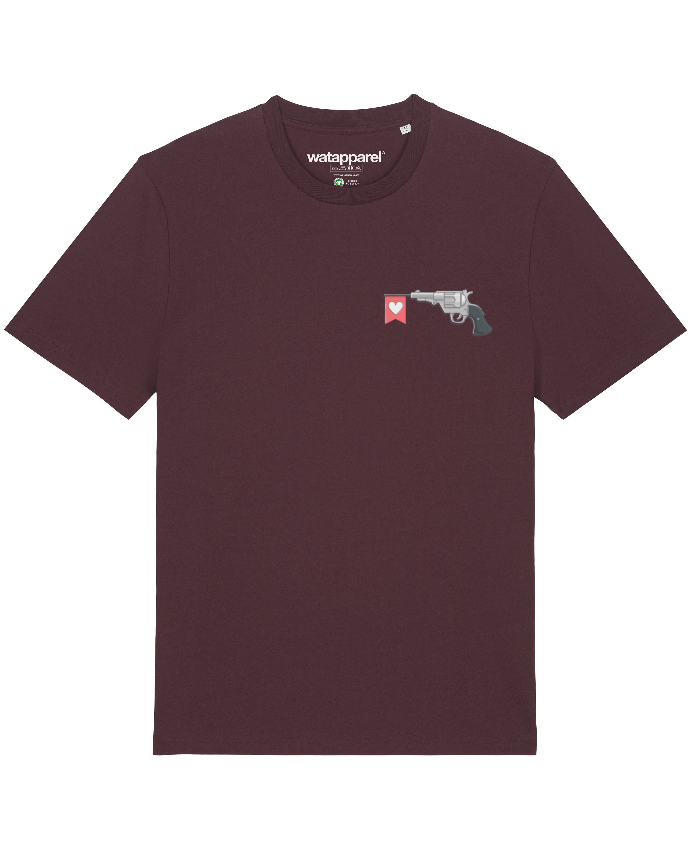 T-Shirt 'Make love not war' Watapparel en rouge : devant