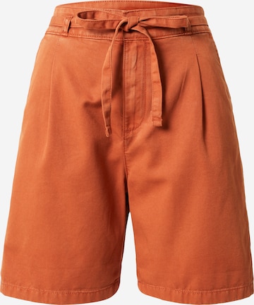 ESPRIT Pleat-Front Pants in Brown: front