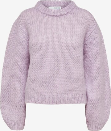 Pull-over 'Suanne' SELECTED FEMME en violet : devant