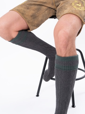 HerzSticht Traditional socks 'Wiesendistel' in Grey