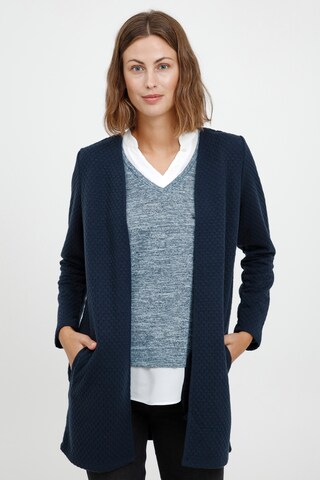 Fransa Knit Cardigan in Blue: front