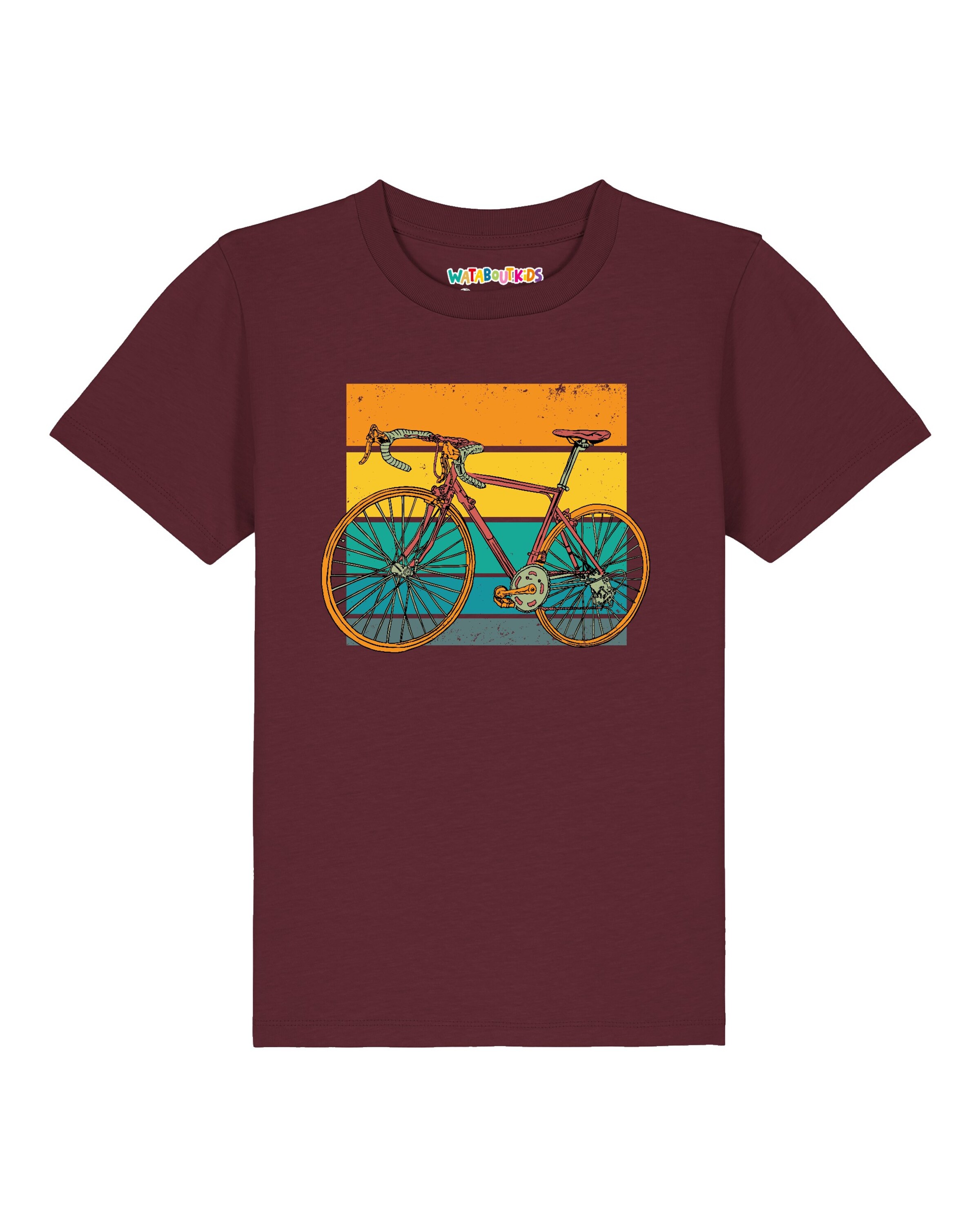 watabout.kids Shirt ' Retro Bike ' in Rood: voorkant