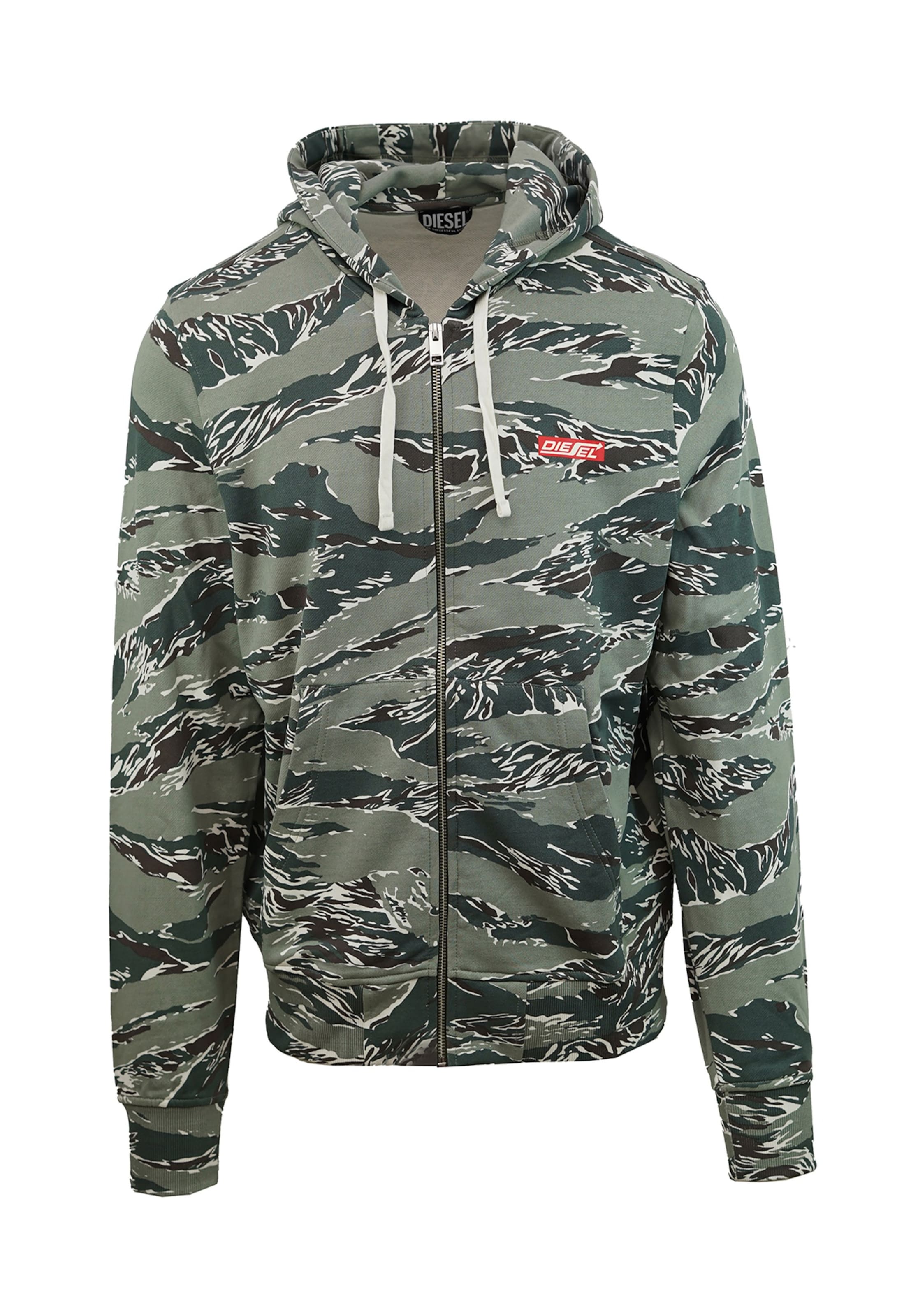 DIESEL Sweat jacket 'Forêt' in Green: front