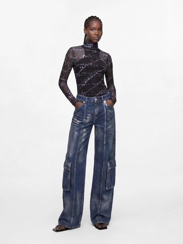 Largi Pantaloni eleganți de la KARL LAGERFELD JEANS pe albastru: față