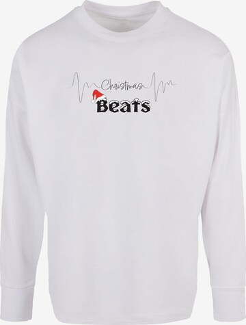 Merchcode Shirt 'Christmas beats' in White: front