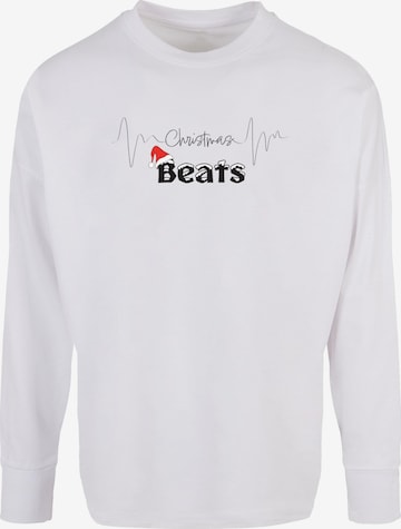 Merchcode Shirt 'Christmas beats' in White: front