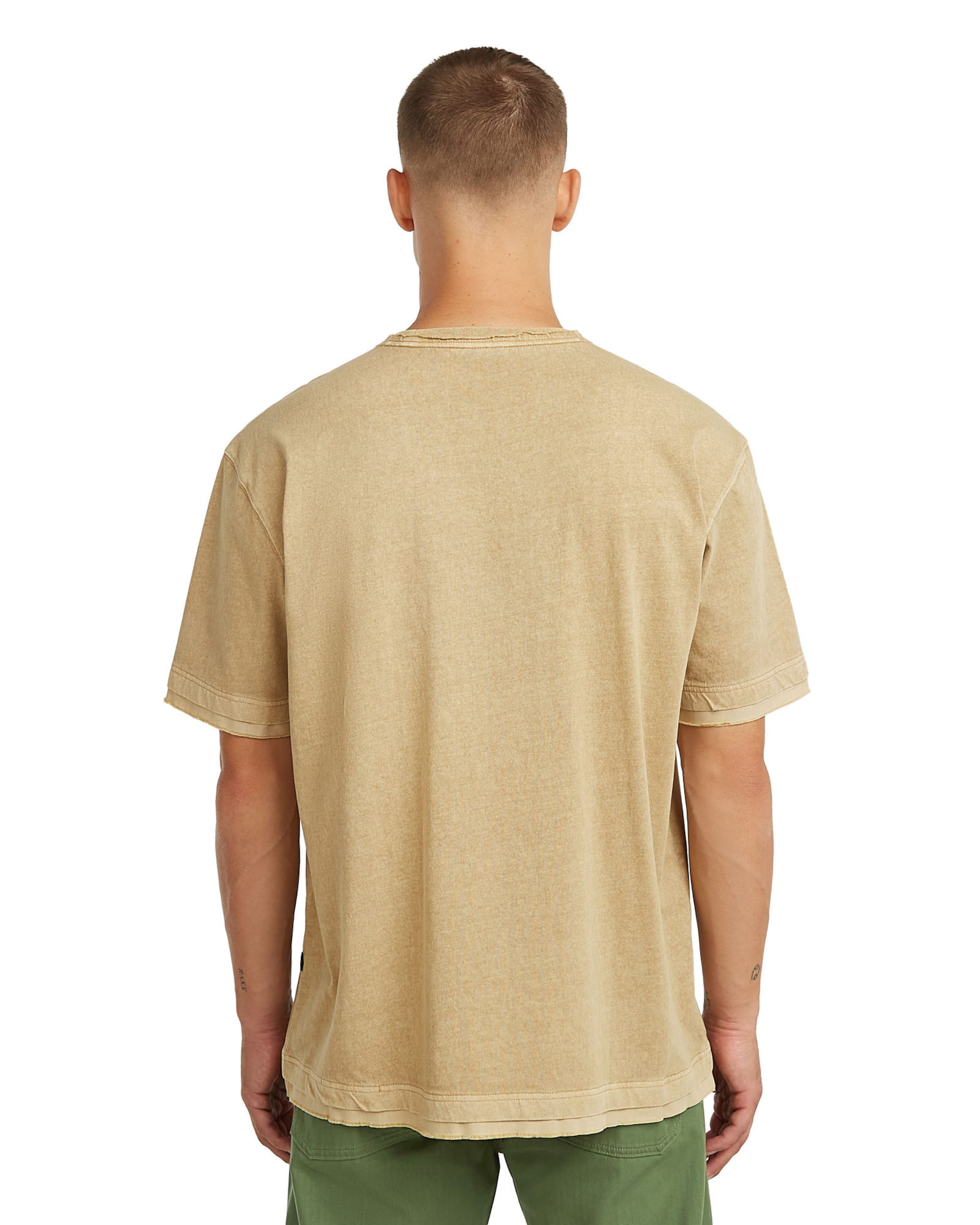 G-STAR Shirt 'Washed Distressed Relaxed T-Shirt' in Beige