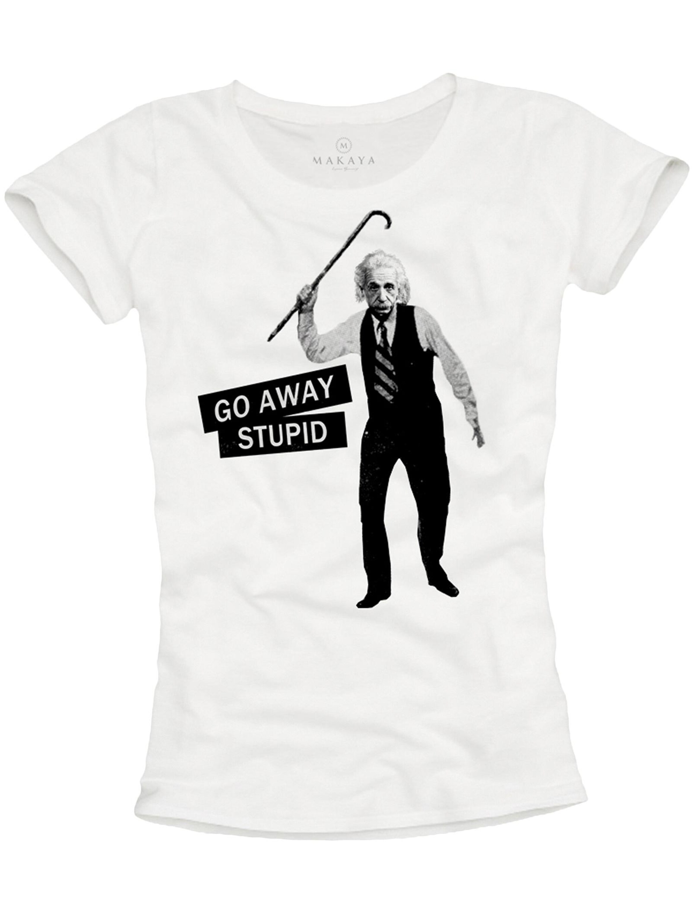 MAKAYA Shirt 'Go Away..' in White: front