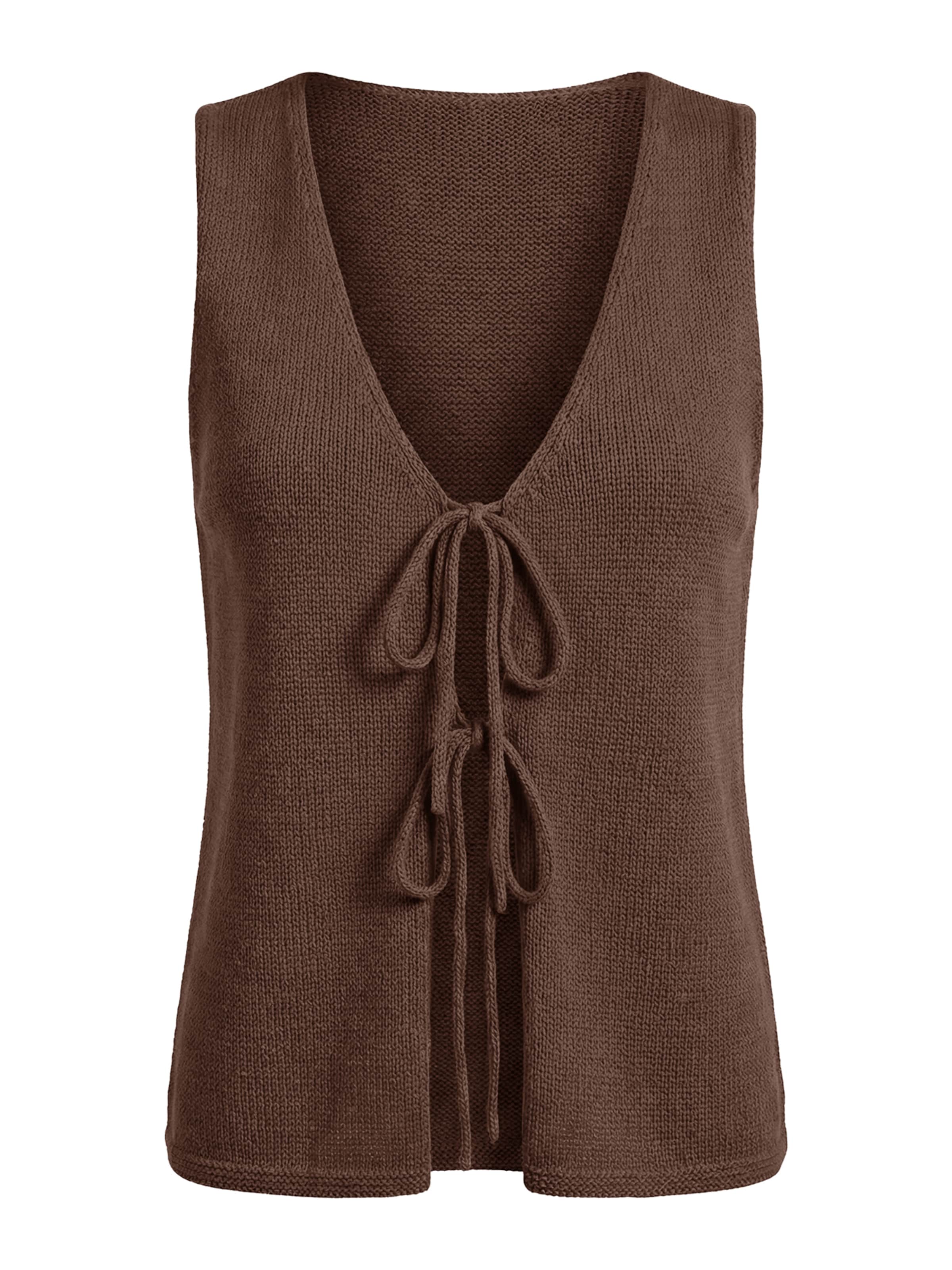 Imily Bela Πλεκτό γιλέκο σε καφέ: μπροστά