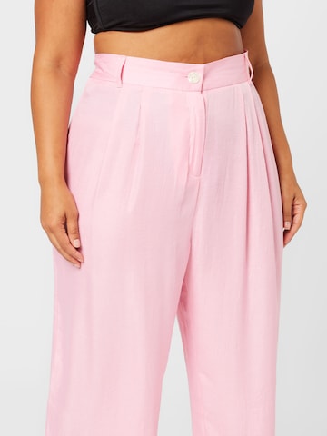 River Island Plus Wide leg Pleat-front trousers in Pink