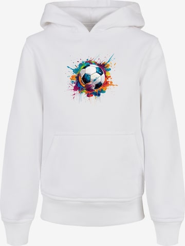 F4NT4STIC Sweatshirt 'Colorful Soccer Ball Graphic Design' in White: front