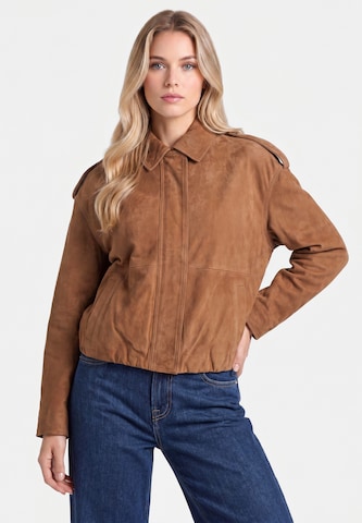 DreiMaster PREMIUM Jacke in Braun: Vorderseite