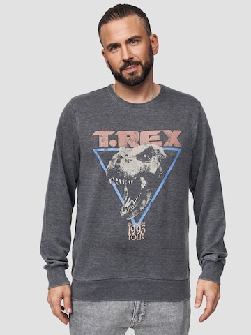 Recovered Sweatshirt 'Jurassic Park T-Rex' in Grey: front